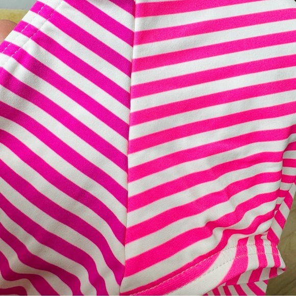 Kate Spade spaghetti strap 2 tone pink/ purple stripe onepiece low scoop back - Picture 8 of 8